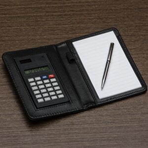 11948 Bloco de Anotações com Calculadora e Caneta